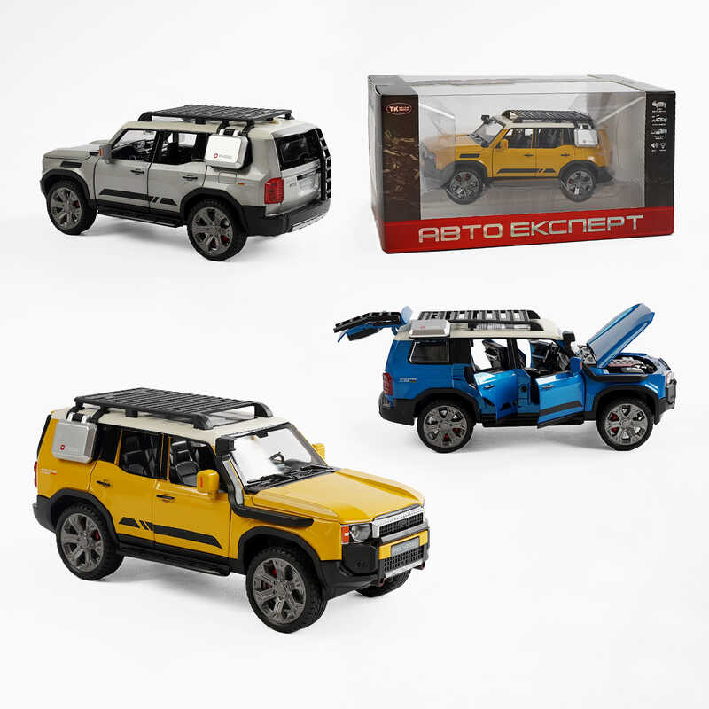 Джип RS-58097 (36/2) "Авто Експерт", 3 кольори, металопластик, масштаб 1:22, світло, звук, інерція, відчиняються двері, багажник та капот, в коробці, ВИДАЄТЬСЯ ТІЛЬКИ МІКС ВИДІВ