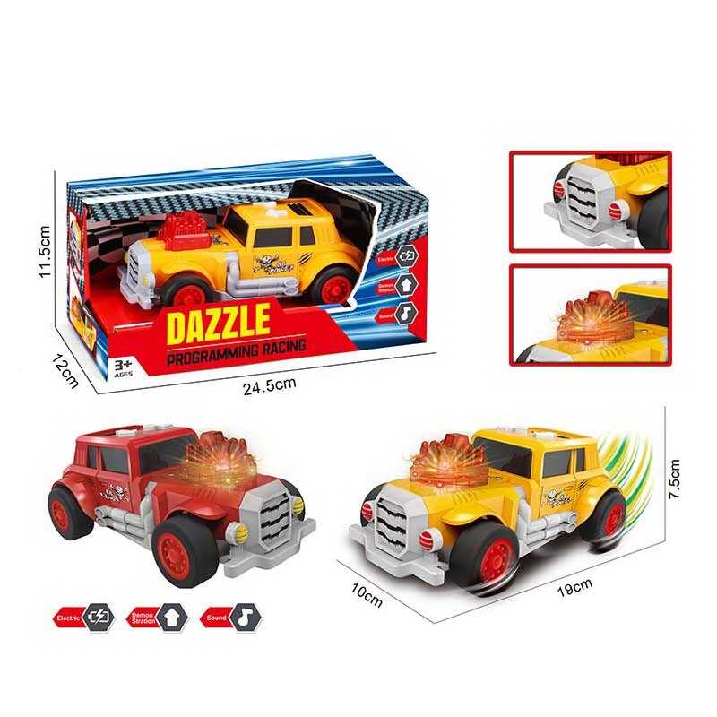 Машина музична PC 88-06 (48/2) 2 кольори, підсвічування, звукові ефекти, режим демонстрації, прогумовані колеса, рухи вперед-назад, в коробці