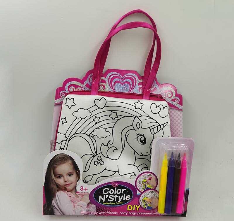 Сумка-розмальовка 612-2 (192/2) текстильна, 4 мініфломастери, застібається на блискавку, на листі 