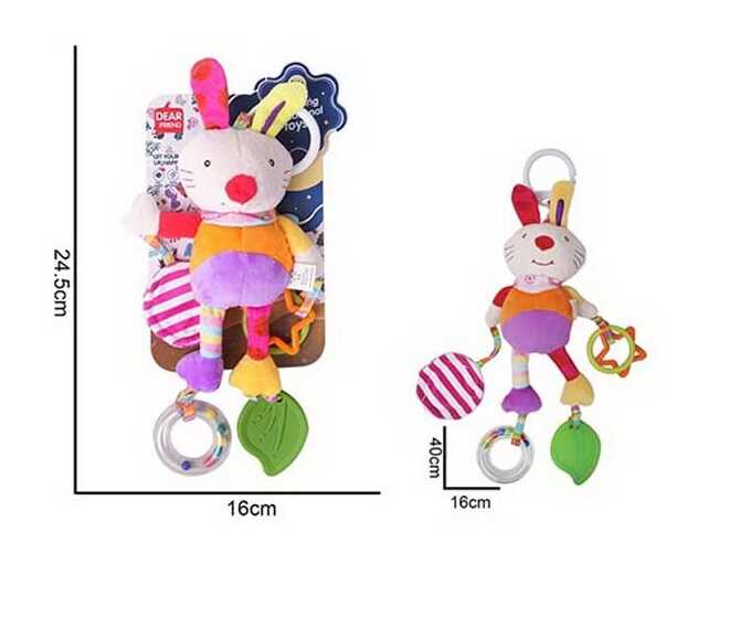 Брязкальце 688 M55 (72) текстильне, підвіска, гумові прорізувачі, кільця, кріплення для підвішування, в пакеті