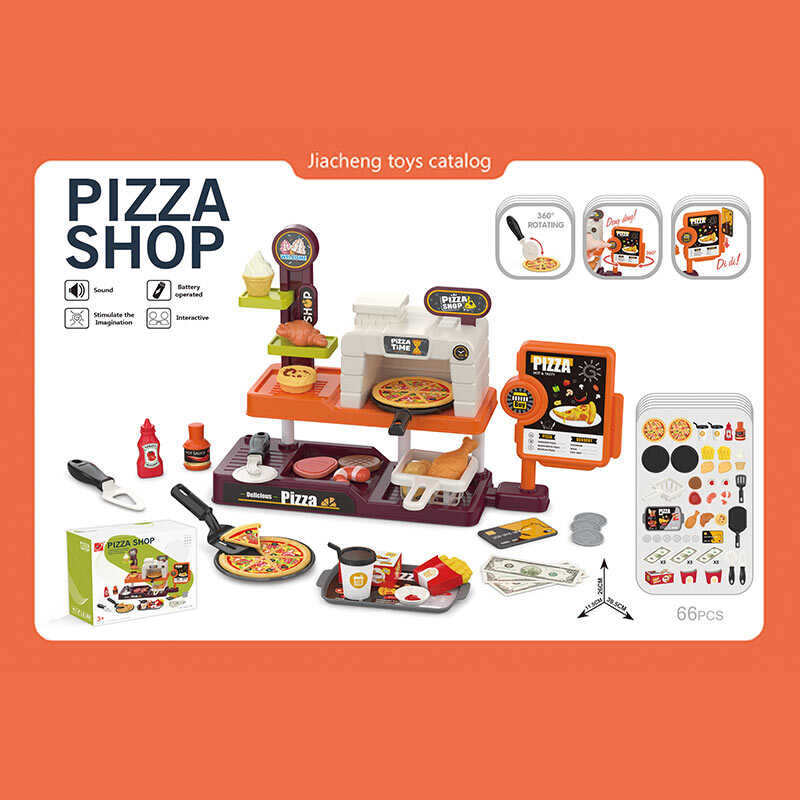 Піцерія 668-154 (36) 66 елементів, звукові ефекти каси, фритюр, піч, гриль, таця, продукти, стаканчики, лопатки, купюри, монети, в коробці