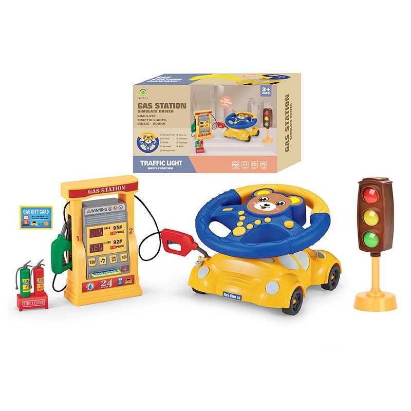 Кермо 2192 E-47 Штрих=91715 (24) ВЕДМЕЖА, світлофор, заправна станція, підсвічування, звук, мелодії, машина-підставка, в коробці