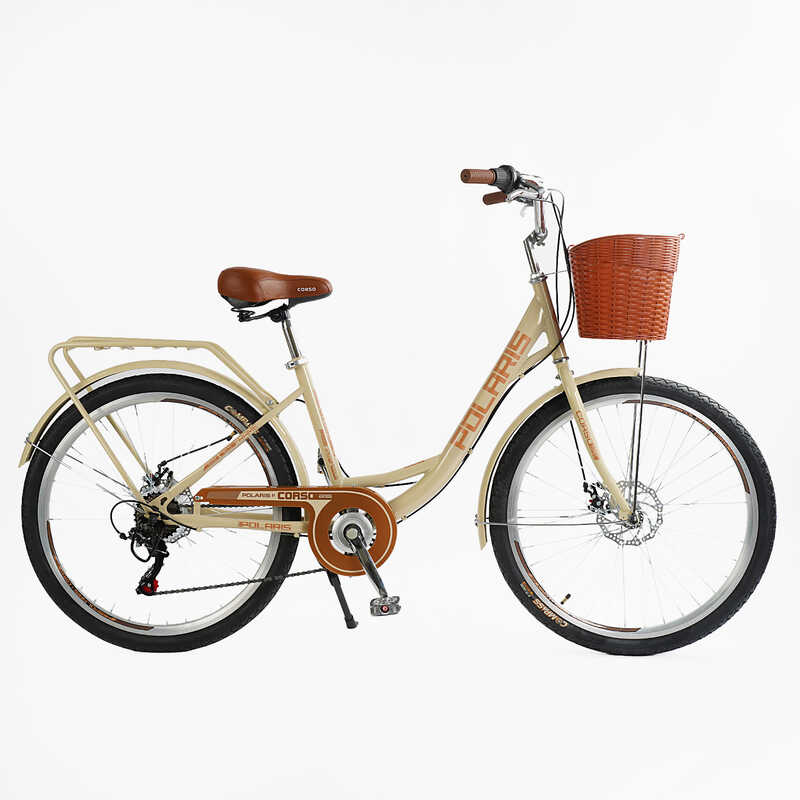 Велосипед міський Corso «Polaris» 26`` PS-72411 + КОШИК  