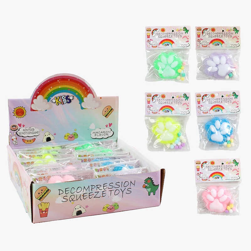 Гра антистрес С 70363 (24) “Лапка”, кульки, пухнасті, ЦІНА ЗА 16 ШТУК В БЛОЦІ 