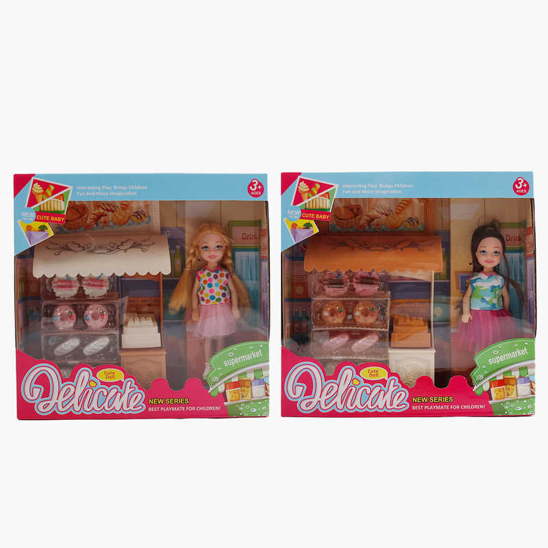 Лялька L 5-23 (96/2) 2 види, висота: 14см, аксесуари, прилавок з випічкою, в коробці