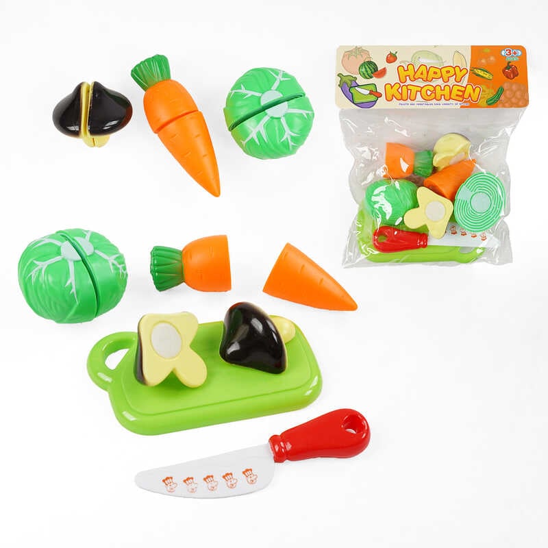 Продукти на липучках 626-9 (288/2) дошка для нарізання, гриб, капуста, морква, ніж, в пакеті