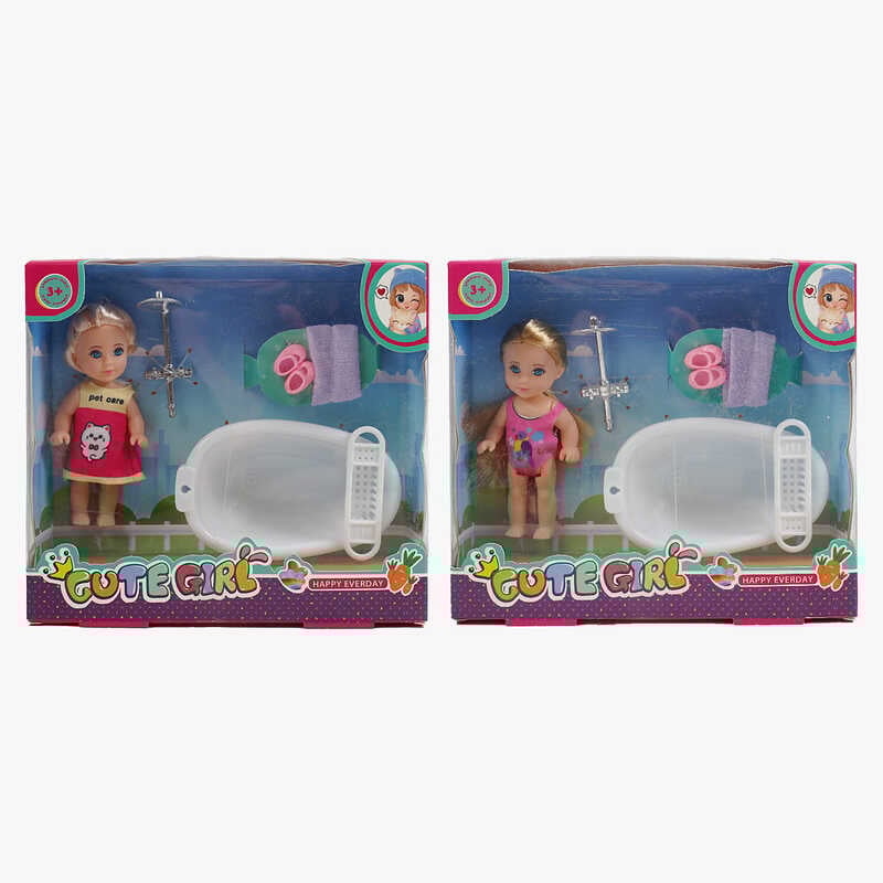 Лялька GN 686-1 (128/2) 2 види, висота: 11,5см, аксесуари, знімний одяг, ванна, в коробці