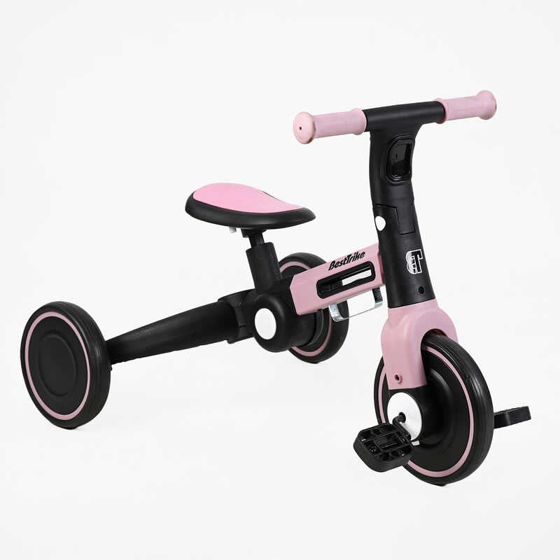 Велосипед 3-х колісний BS-11402 "Best Trike" (1) колеса EVA переднє 8’’, заднє 6’’, нейлонова рама, трансформується у велобіг, підсвічування, в коробці
