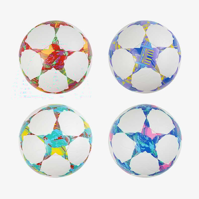 М`яч футбольний C 70309 (80) 4 види, матеріал м'який PVC, вага 330-350 грамів, гумовий балон, розмір №5, ВИДАЄТЬСЯ ТІЛЬКИ МІКС ВИДІВ