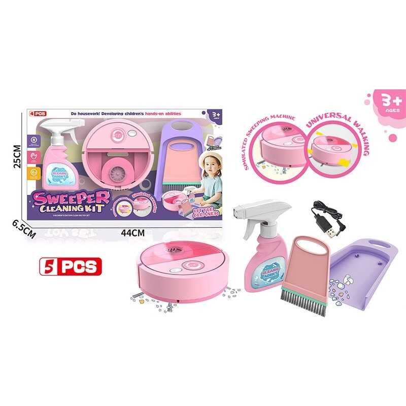 Набір для прибирання 388-8 (36) автоматичний пилосос, працює від мережі, USB-зарядка, розпилювач, совок, щітка,  в коробці