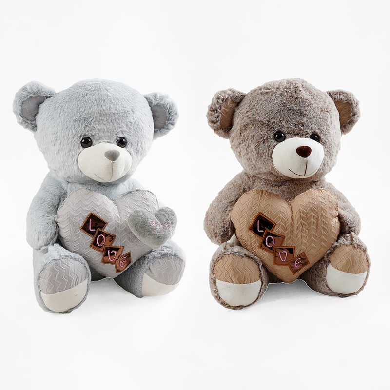 М`яка іграшка D 40787 (36) 2 види, "Ведмедик", висота 49см, пришите сердечко