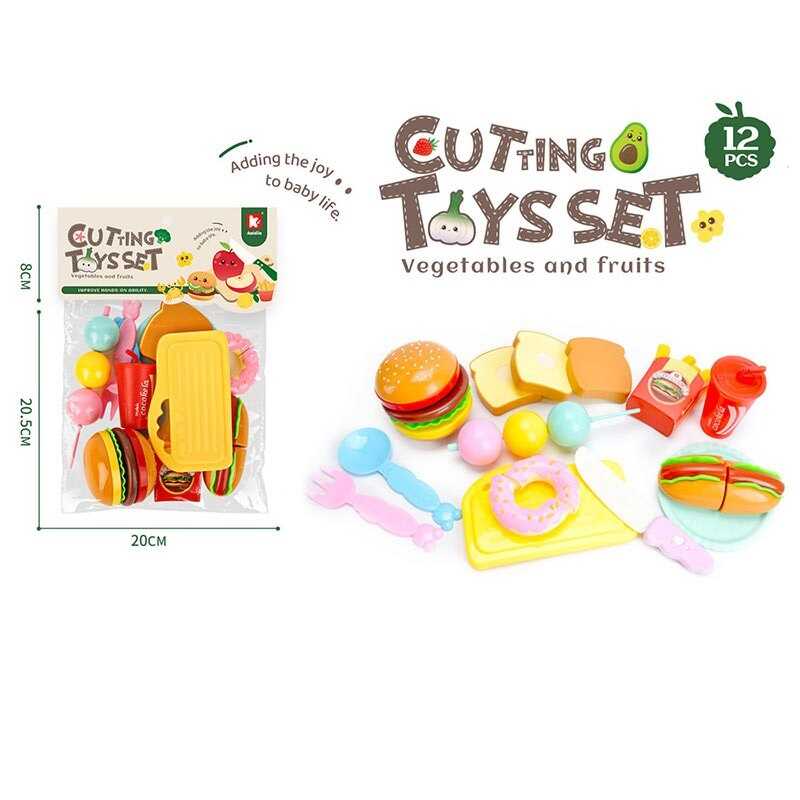 Продукти на липучці 2207 A8 (120/2) дошка та ніж для “нарізання”, тарілка, ложка, вилка, в пакеті