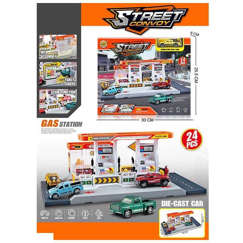 Парковка MH 171 (48/2) 24 елементи, наліпки, машинка, в коробці