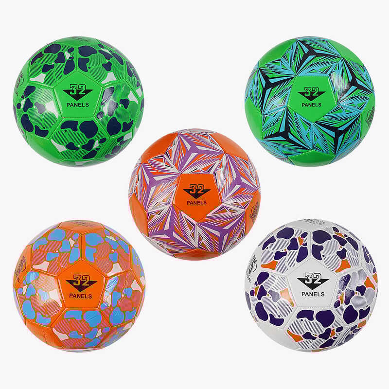 М'яч футбольний C 70116 (100) 5 кольорів, розмір №5, матеріал PVC, 280 грамів, гумовий балон, ВИДАЄТЬСЯ ТІЛЬКИ МІКС ВИДІВ