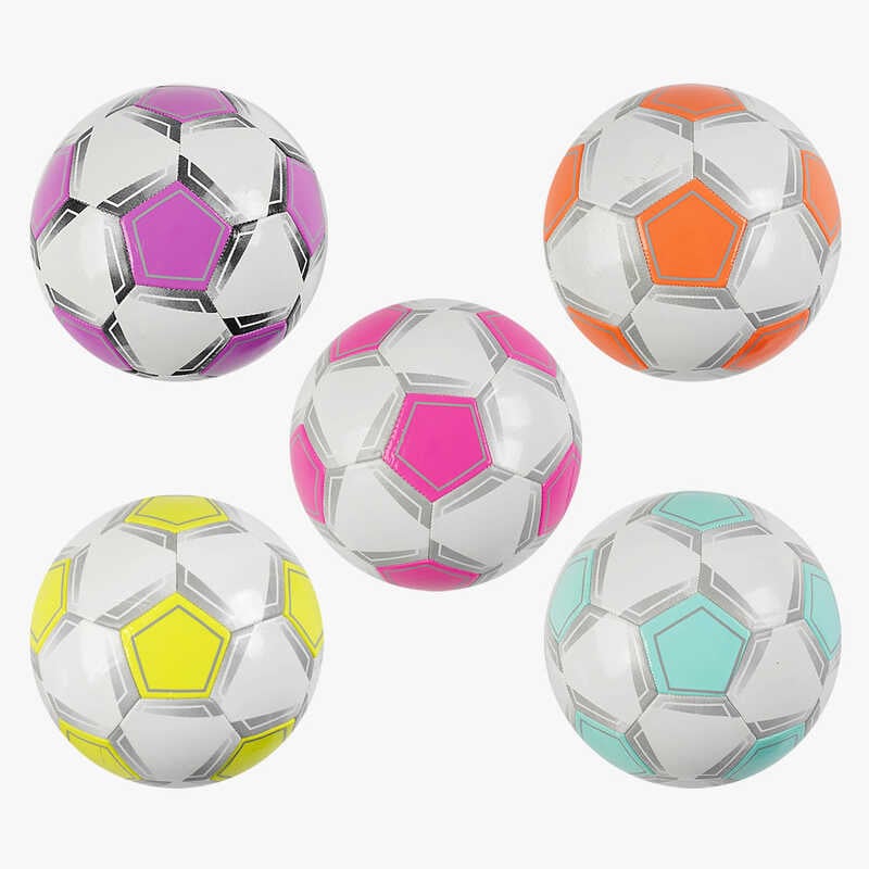 М'яч футбольний C 70124 (100) 5 кольорів, розмір №5, матеріал PVC, 280 грамів, гумовий балон, ВИДАЄТЬСЯ ТІЛЬКИ МІКС ВИДІВ