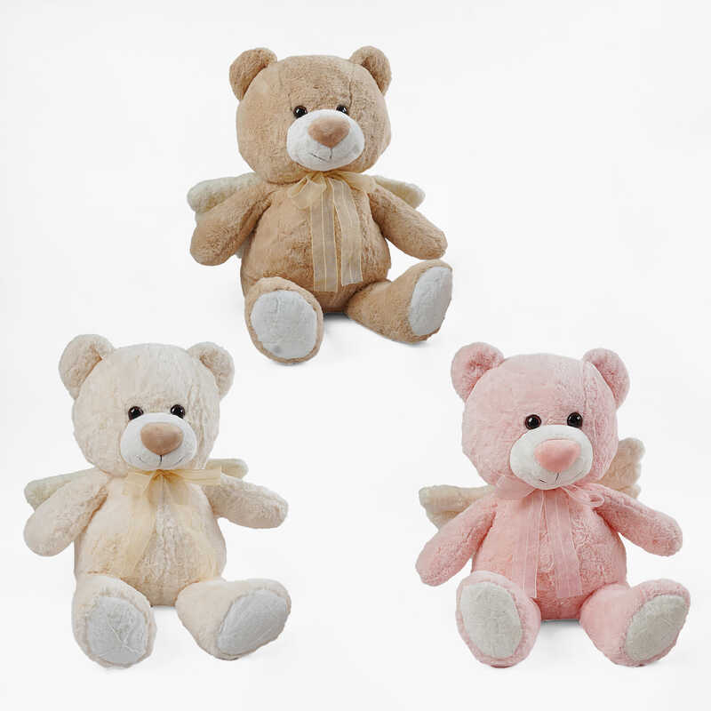 М`яка іграшка M 18122 (20) “Ведмедик з крилами”,  3 кольори, висота в сидячому положенні 55 см, синтепоновий наповнювач, ВИДАЄТЬСЯ ТІЛЬКИ МІКС ВИДІВ