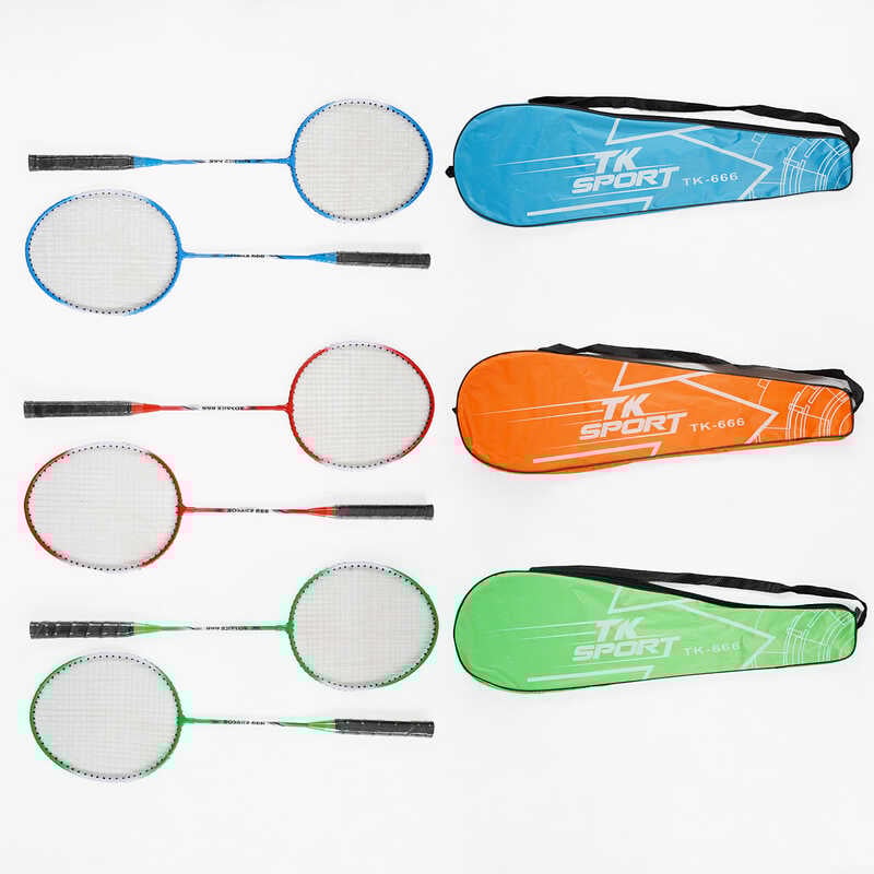 Бадмінтон C 63429 (50) "TK Sport", 3 кольори, 2 ракетки, металевий каркас, в чохлі, ВИДАЄТЬСЯ ТІЛЬКИ МІКС ВИДІВ