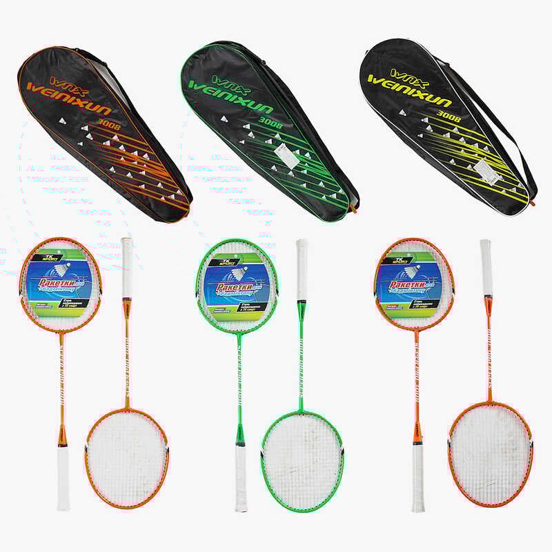 Бадмінтон C 70210 (30) "TK Sport", 3 кольори, 2 ракетки, металевий каркас, в чохлі, ВИДАЄТЬСЯ ТІЛЬКИ МІКС ВИДІВ