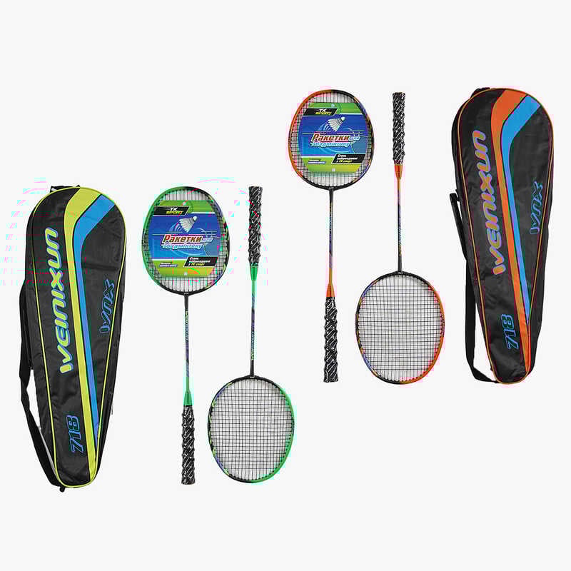 Бадмінтон C 70215 (30) "TK Sport", 2 кольори, 2 ракетки, металевий каркас, в чохлі