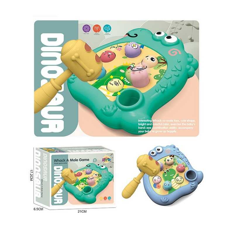 Стукалка DK 1 A (96/2) 2 кольори, “Динозавр”, 1 молоточок, в коробці