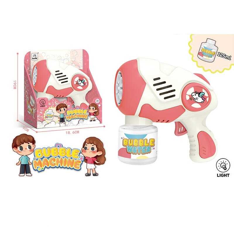 Пістолет з мильними бульбашками A 388 (60/2) на батарейках, автоматичний принцип роботи, підсвітка, мильний розчин, в коробці