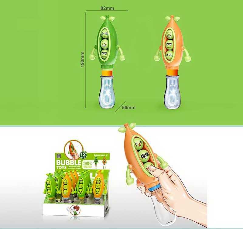 Мильні бульбашки U 009 (12) ЦІНА ЗА 12 ШТУК В БЛОЦІ, "Веселий горох", висота 19см, пальчикова гра, рухливі елементи, в коробці