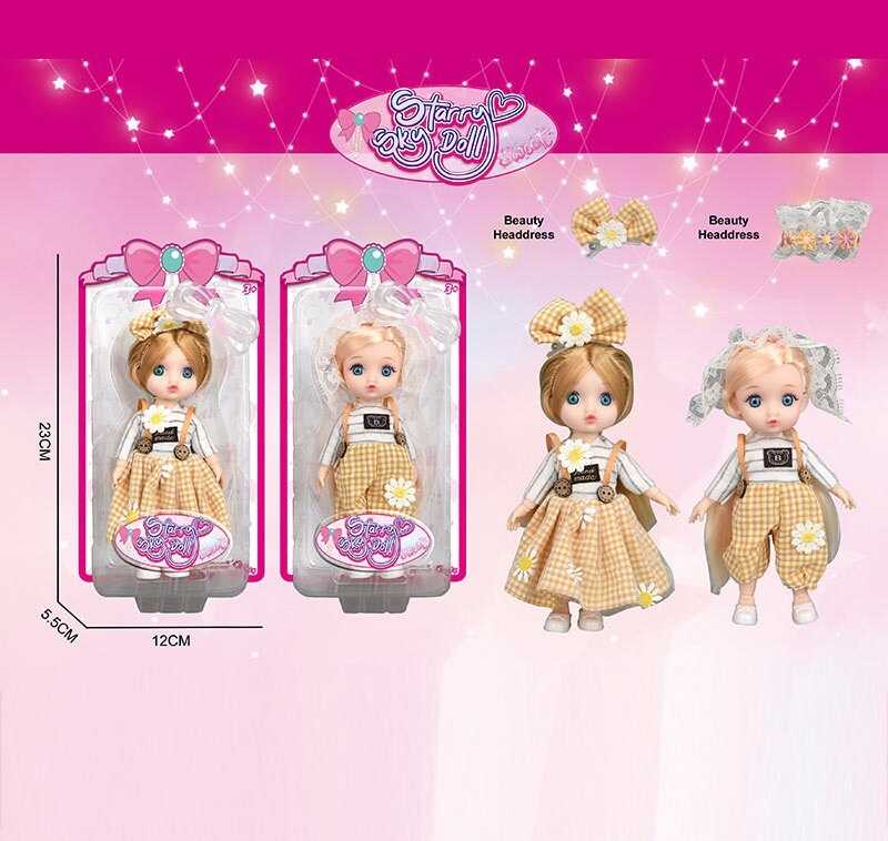 Лялька SK 101 (144/2) 2 види, висота: 16 см, імітація скляних очей, шарнірні суглоби, на листі