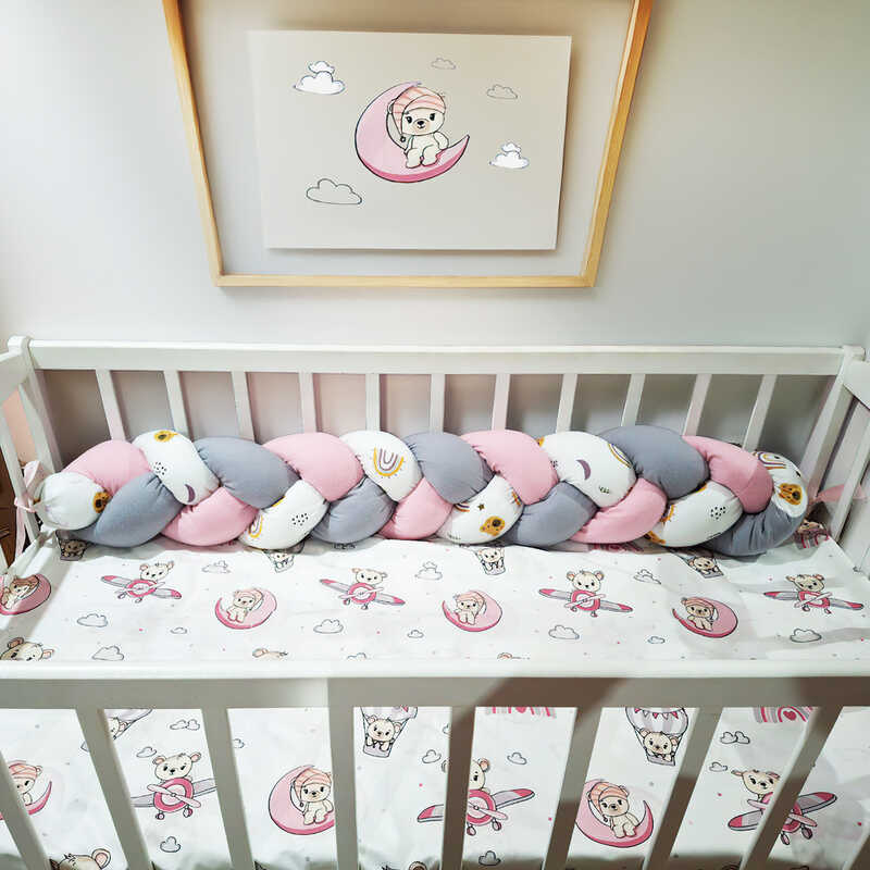 гр Бортик у ліжко "Косичка" 73382 (1) тканина ФЛАНЕЛЬ Premium, наповнювач СИНТЕПУХ, розмір 120*18 см "Bimbo"