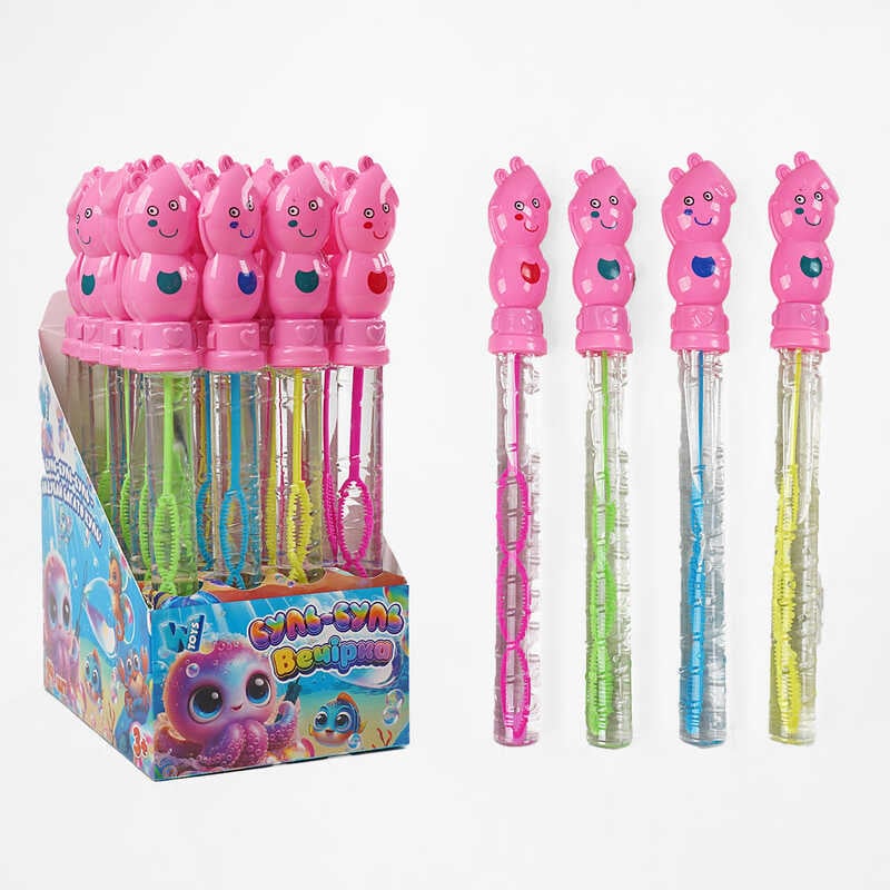 Мильні бульбашки TC 55020 (12) "WToys", ЦІНА ЗА 24 ШТУКИ В БЛОЦІ, "Свинка", висота 25см, в коробці