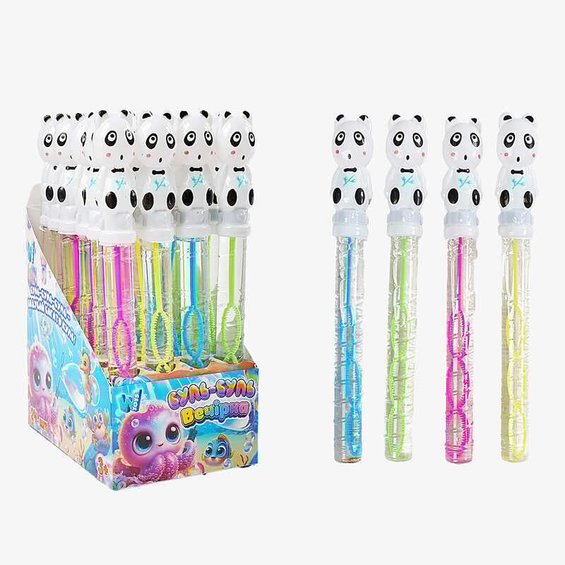 Мильні бульбашки TC 49082 (12) "WToys", ЦІНА ЗА 24 ШТУКИ В БЛОЦІ, "Панда", висота 25см, в коробці