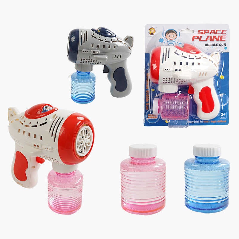 Пістолет з мильними бульбашками MY 287-1 (60/2) 2 кольори, підсвічування, автоматичний принцип, пляшечка з мильним розчином, на листі