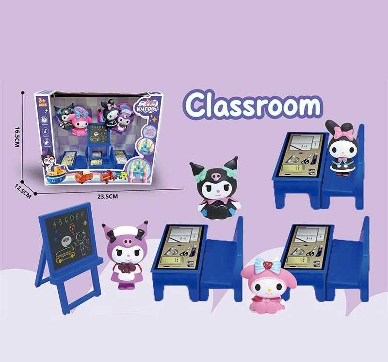 Набір героїв YQ 509 (48/2) 5 фігурок героїв, шкільні парти, дошка, в коробці