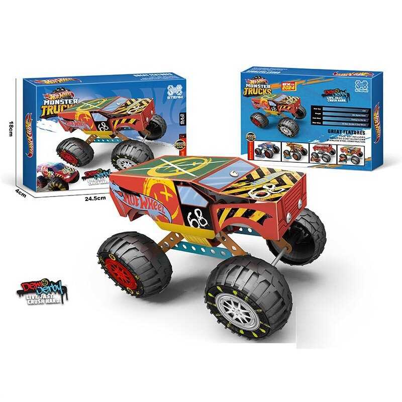 Конструктор металевий 124-10 (72/2) “Автомобіль”, інструменти, в коробці