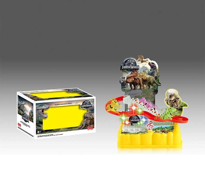 Трек 0912-2 (96/2) “Динозаври”, підіймач на батарейках, музика, підсвітка, 3 фігурки, автоматичний підіймач, в коробці