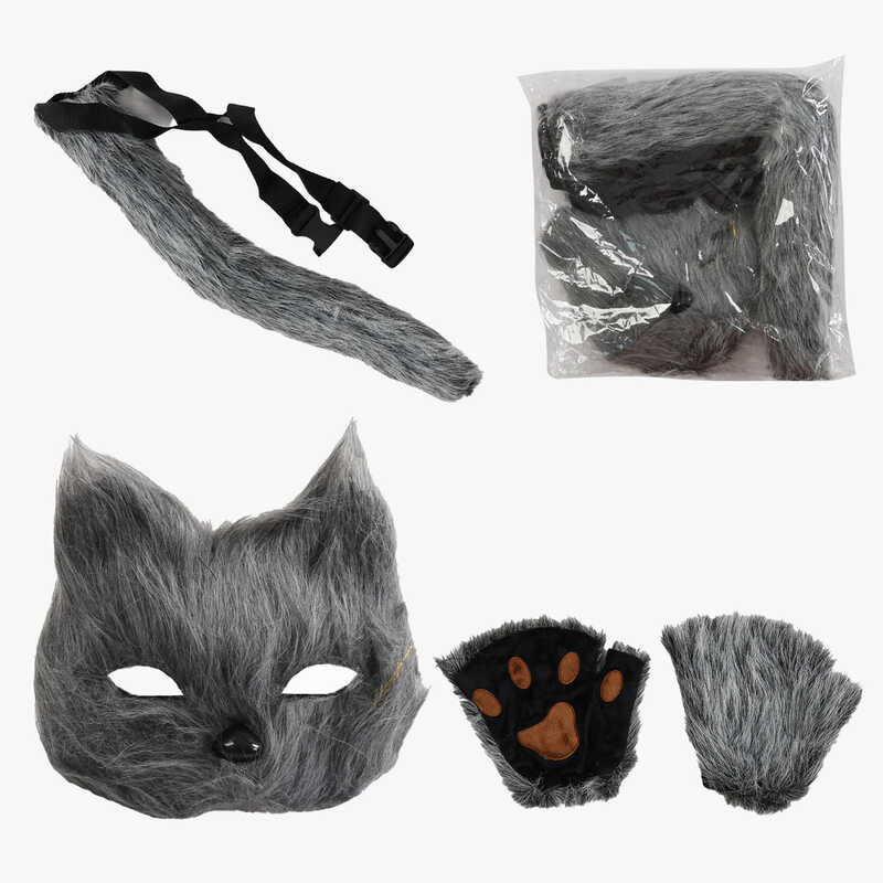 Костюм квадробера C 72107 (120) маска, хвіст з регульованим ремінцем, рукавички, в пакеті