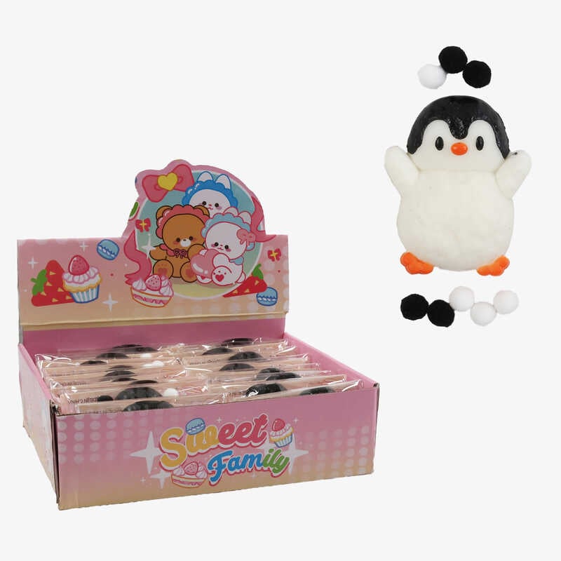 Гра антистрес C 72496 (24) ЦІНА ЗА 20 ШТУК В БЛОЦІ, “Пінгвінчик”, розмір - 7.5х8.5 см, текстильні кульки, в коробці