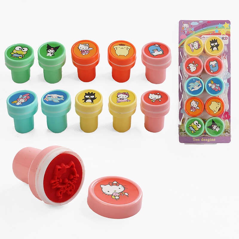 Набір печаток C 70473 (384) герой, висота - 4 см, 10 штук в упаковці, вбудоване чорнило, на листі 