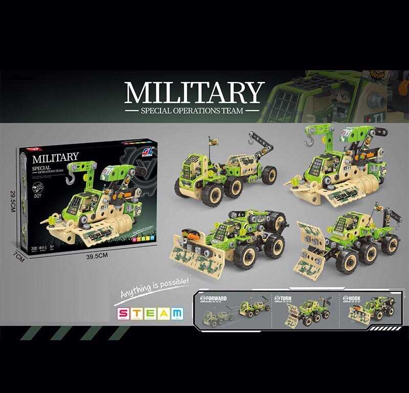 Конструктор J 6606 (24/2) 200 деталей, гумові шини, в коробці