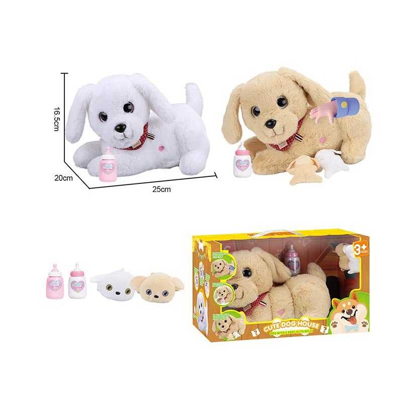 Інтерактивна тваринка 933-140 E (12) 2 кольори, “Собачка”, запис та відтворення звуків, сенсорні та магнітні датчики, двоє цуценят, пляшечка, пісні англ. мовою, окастик, в коробці