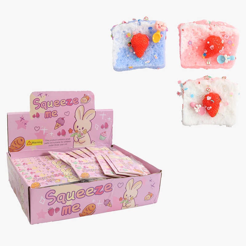 Гра антистрес C 70861 (16) ЦІНА ЗА 24 ШТУКИ В БЛОЦІ, "Тістечко з полуничкою", ароматизований, в коробці