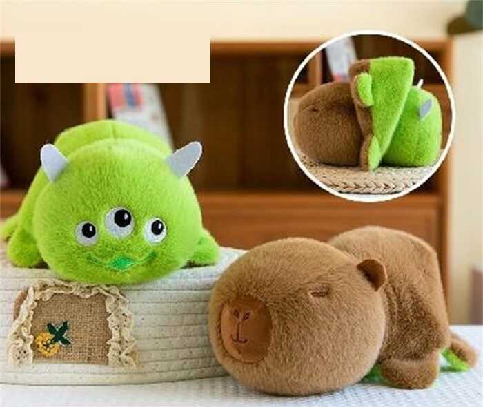 М`яка іграшка M 18463 (300) 2в1, "Монстрик-капібара", двостороння, вивернушка, довжина 21 см