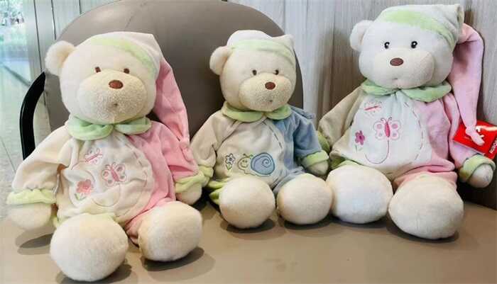 М`яка іграшка M 18491 (120) "Ведмедик", висота - 36 см, піжама, нічний ковпак