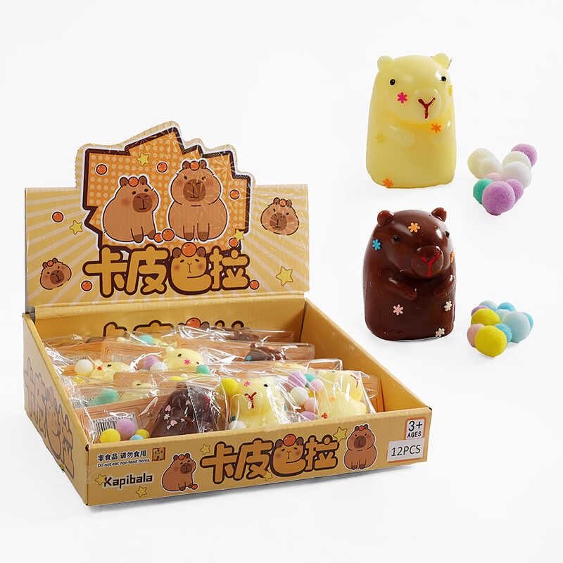 Гра антистрес C 72602 (24) ЦІНА ЗА 12 ШТУК В БЛОЦІ, “Капібара”, м’які кульки, в коробці