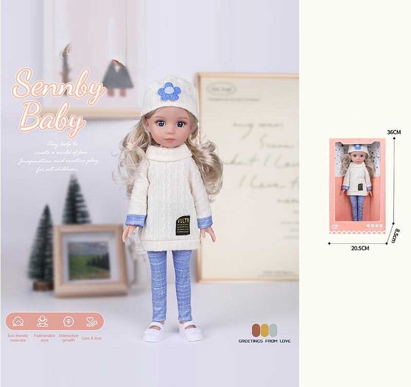 Лялька MN 3311 (48) висота: 34 см, імітація скляних очей, взуття, в коробці