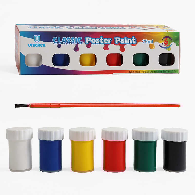 Гуаш C 72042 (144) 6 кольорів, пензлик, в коробці