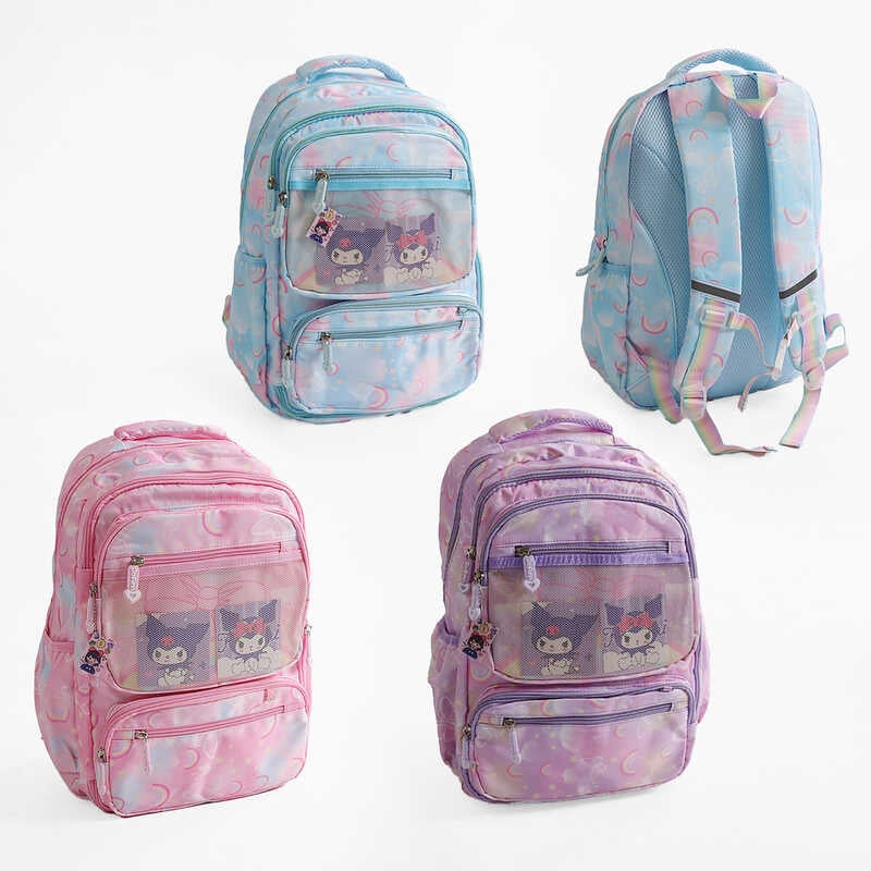 Рюкзак C 72831 (50) 3 види, розміри: 30х17х45 см, 2 відділення, 6 кишень, на блискавці, в пакеті, ВИДАЄТЬСЯ МІКС ВИДІВ