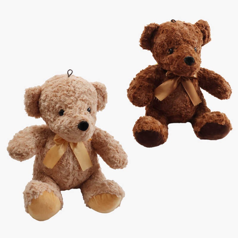 М`яка іграшка M 18530 (50) "Ведмедик", сидячий, висота 33 см, пластикові очі, бантик, ВИДАЄТЬСЯ ТІЛЬКИ МІКС ВИДІВ