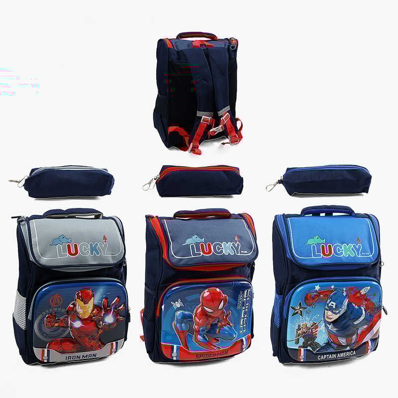 Рюкзак C 72898 (120) розмір: 27х14х44 см, 1 відділення, 3 кишені, на блискавці, пластикові вставки, пенал, в пакеті, ВИДАЄТЬСЯ МІКС ВИДІВ