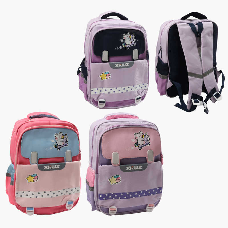 Рюкзак C 72911 (120) 3 види, розмір - 26х17х42 см, 2 відділення, розділювач, кишені, нагрудний ремінь, світловідбивні елементи, клапан, в пакеті, ВИДАЄТЬСЯ ТІЛЬКИ МІКС ВИДІВ