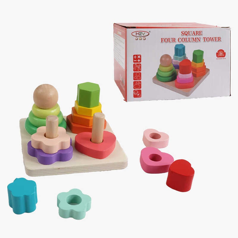 Логічна гра C 53961 (96) дерев'яна, фігурки, сортер, в коробці